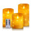 flameless Candle, with Embedded Fairy String Lights, 3-Piece LED Candle, with 10-Key Remote Control, 24-Hour Timer Function, Dancing Flame, Real 1