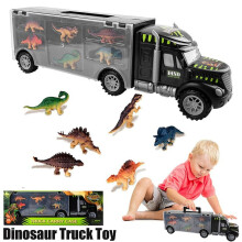 Dinosaur Truck Carry Case Transporter Dino Figures Playset Car Kid Xmas Toy Gift