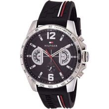 Tommy Hilfiger 1791473 Decker Silicone Men Watch, Black