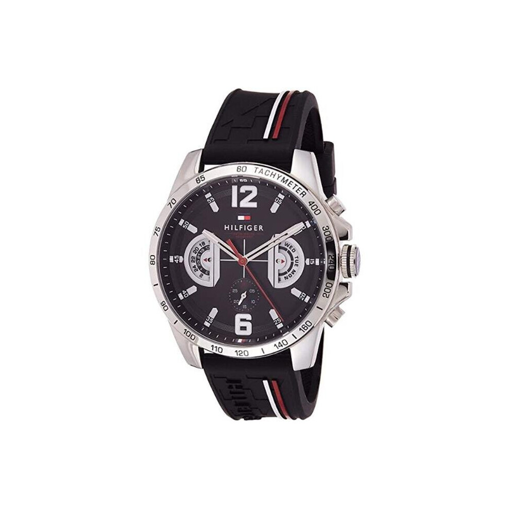 Tommy Hilfiger 1791473 Decker Silicone Men Watch, Black-image-OPC-P8P22QQ-NEW