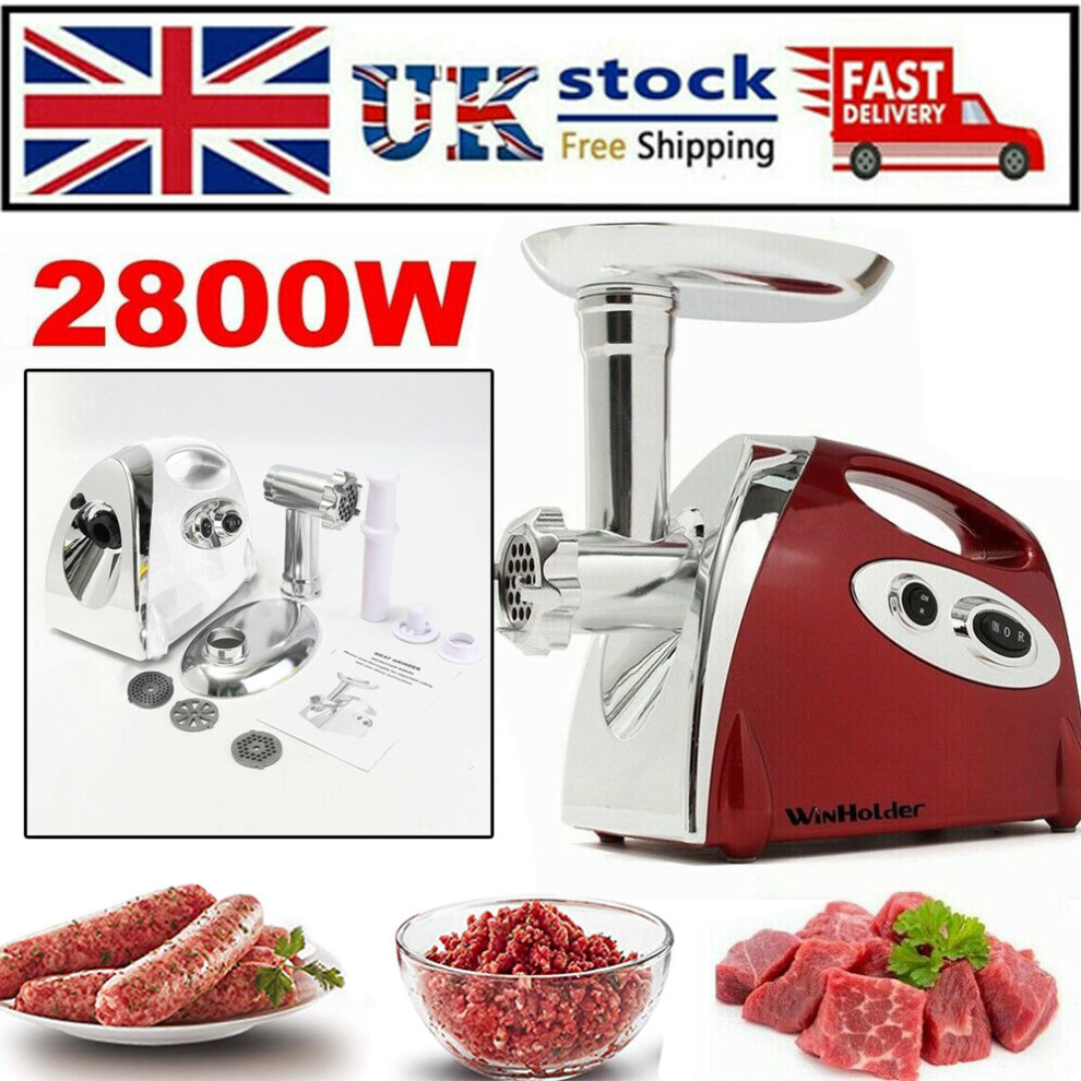 2800W Electric Meat Grinder Mincer Aluminum Sausage Maker Filler