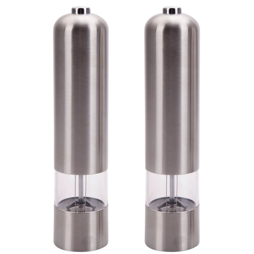 2X Electric Salt Pepper Grinder Set Shaker Mills Adjustable Coarseness