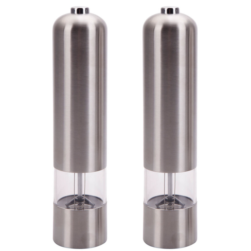 2X Electric Salt Pepper Grinder Set Shaker Mills Adjustable Coarseness