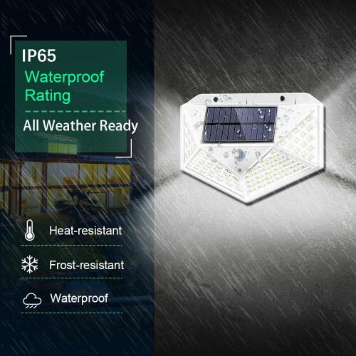(2pcs) 100 LED Solar Powered Light Outdoor PIR Motion Sensor Garden Security Wall Lamp 2
