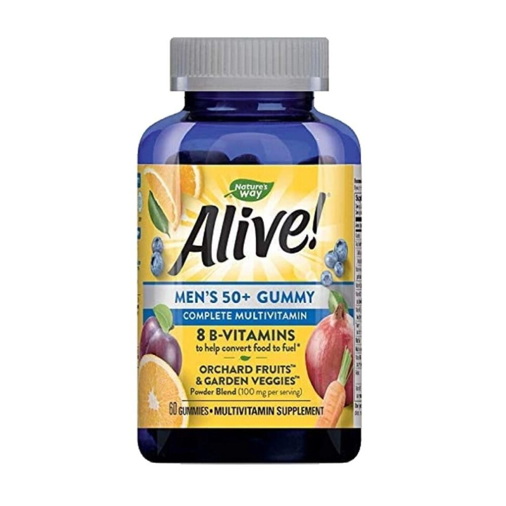 Alive Mens 50+ Vitamin Gummy 60'S Contains Powerful Mulvitamin B Complex And Minerals