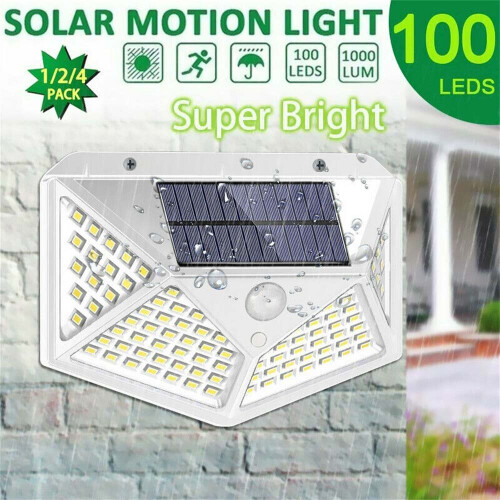 (2pcs) 100 LED Solar Powered Light Outdoor PIR Motion Sensor Garden Security Wall Lamp 1