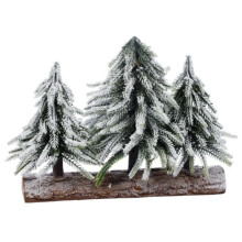 Polyethylene Trio of Snowy Trees Festive Ornament Indoor Use Only 27cm