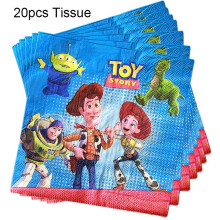 (20pcs-Tissue) TOY STORY THEME BUZZ WOODY BO PEEP Birthday Party Supplies Plates Cups Banner