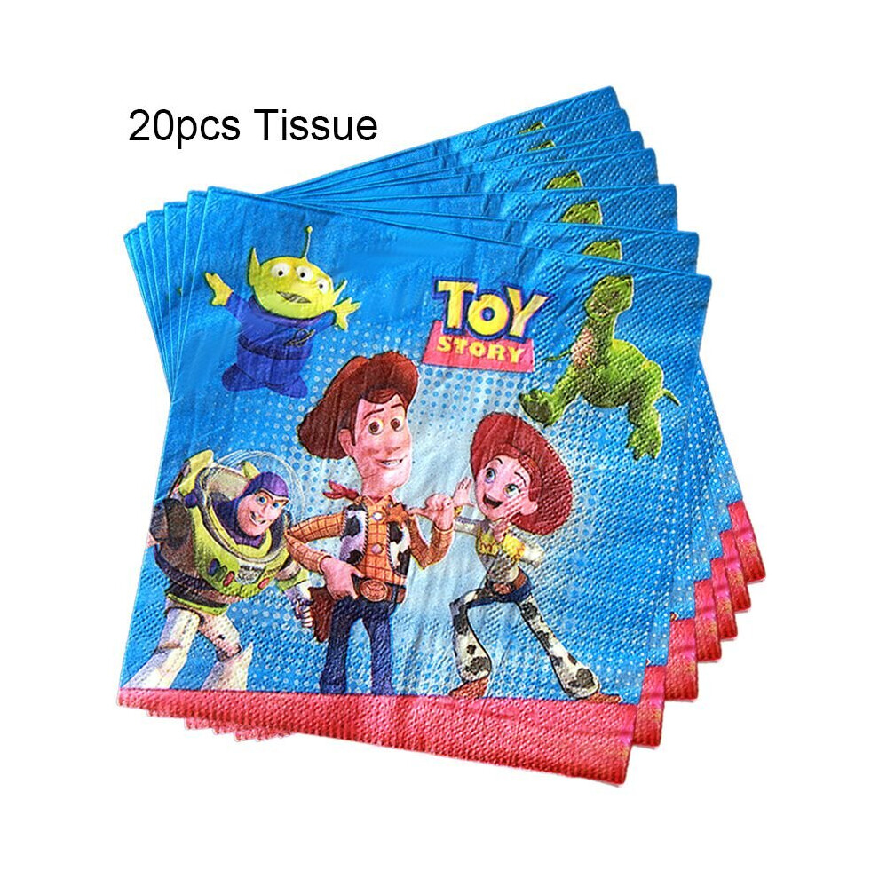 (20pcs-Tissue) TOY STORY THEME BUZZ WOODY BO PEEP Birthday Party Supplies Plates Cups Banner