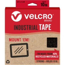 cloth hook and eye VEK30190 8 x 1.875 in. Industrial Adhesive Backed Tape, Black