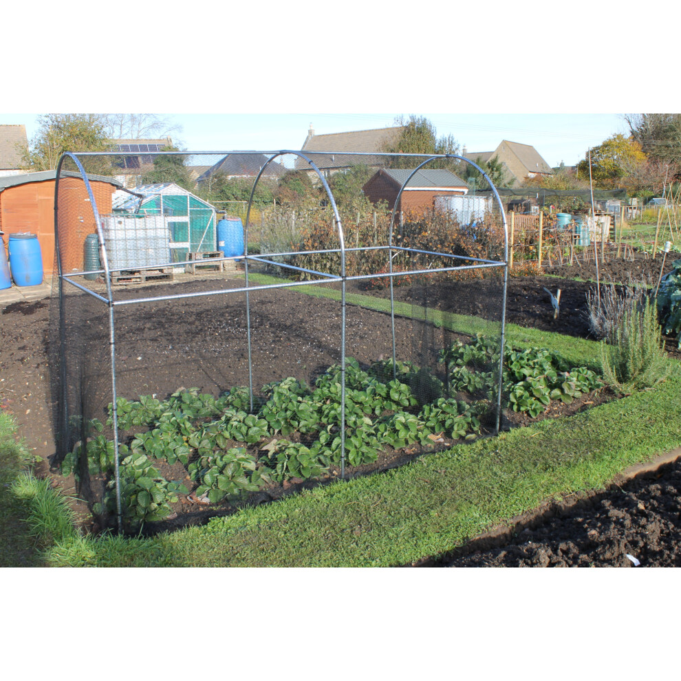 (No Netting - 2.4m Long) Domed Walk In Fruit Cage