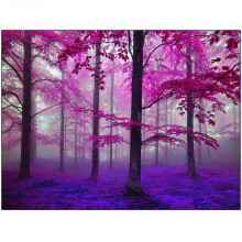 (purple, 40*80cm) Frameless Modern Canvas Mural Painting  Purple Forest Oil Painting Wall Art Oil Painting Canvas