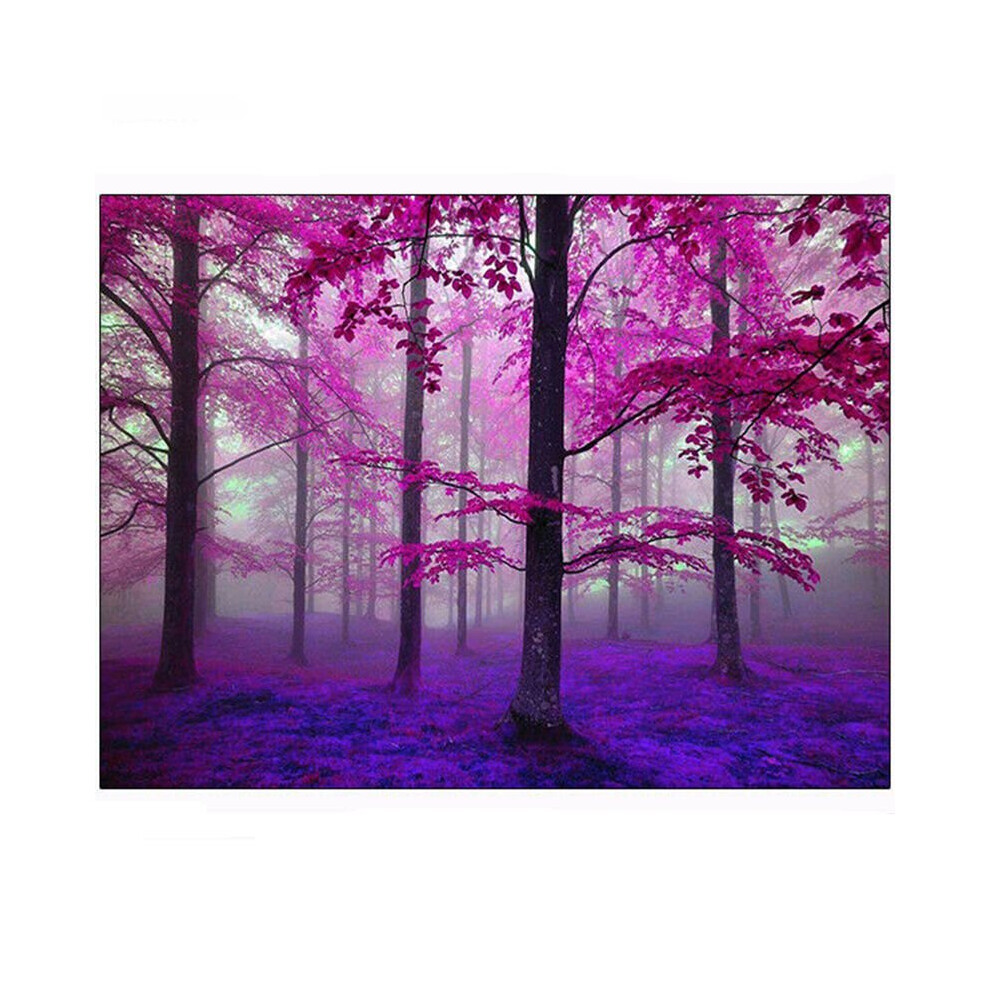(purple, 40*80cm) Frameless Modern Canvas Mural Painting  Purple Forest Oil Painting Wall Art Oil Painting Canvas