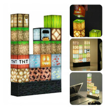 Minecraft Night Light Lamp USB Power Decor DIY Building Block Gift