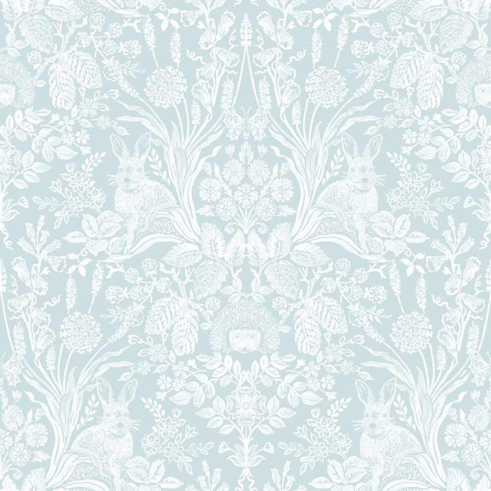 World Of Wallpaper Harlen Woodland Damask Wallpaper Duck Egg 50341