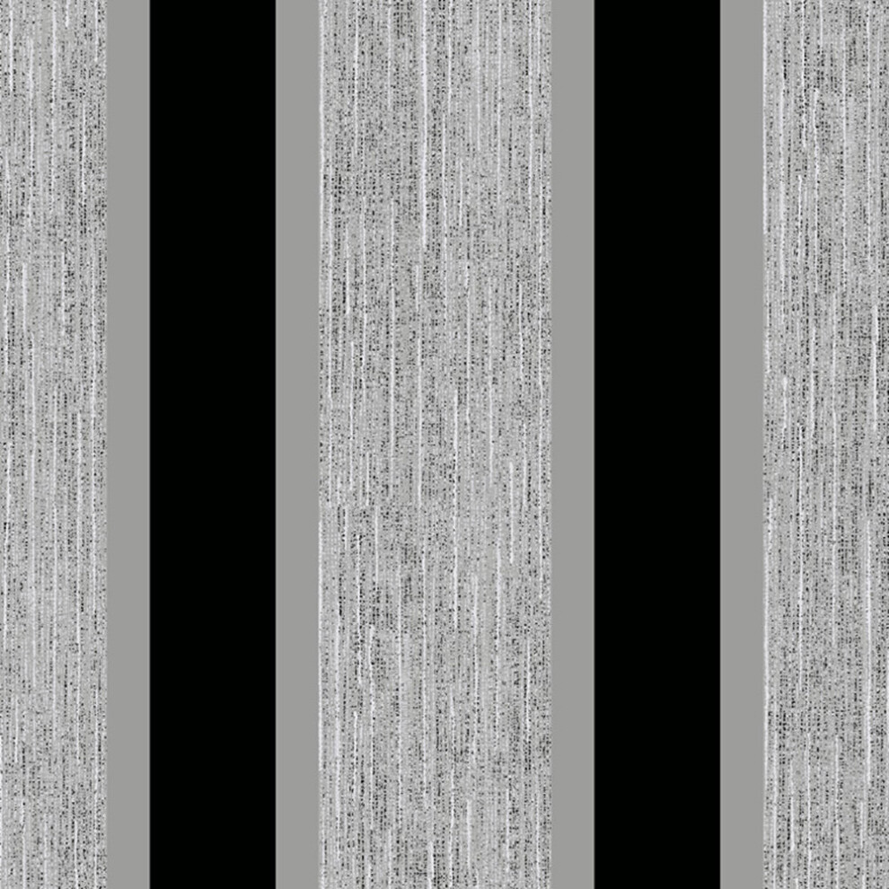 (Black/Silver) Stripe Wallpaper Direct Wallpapers