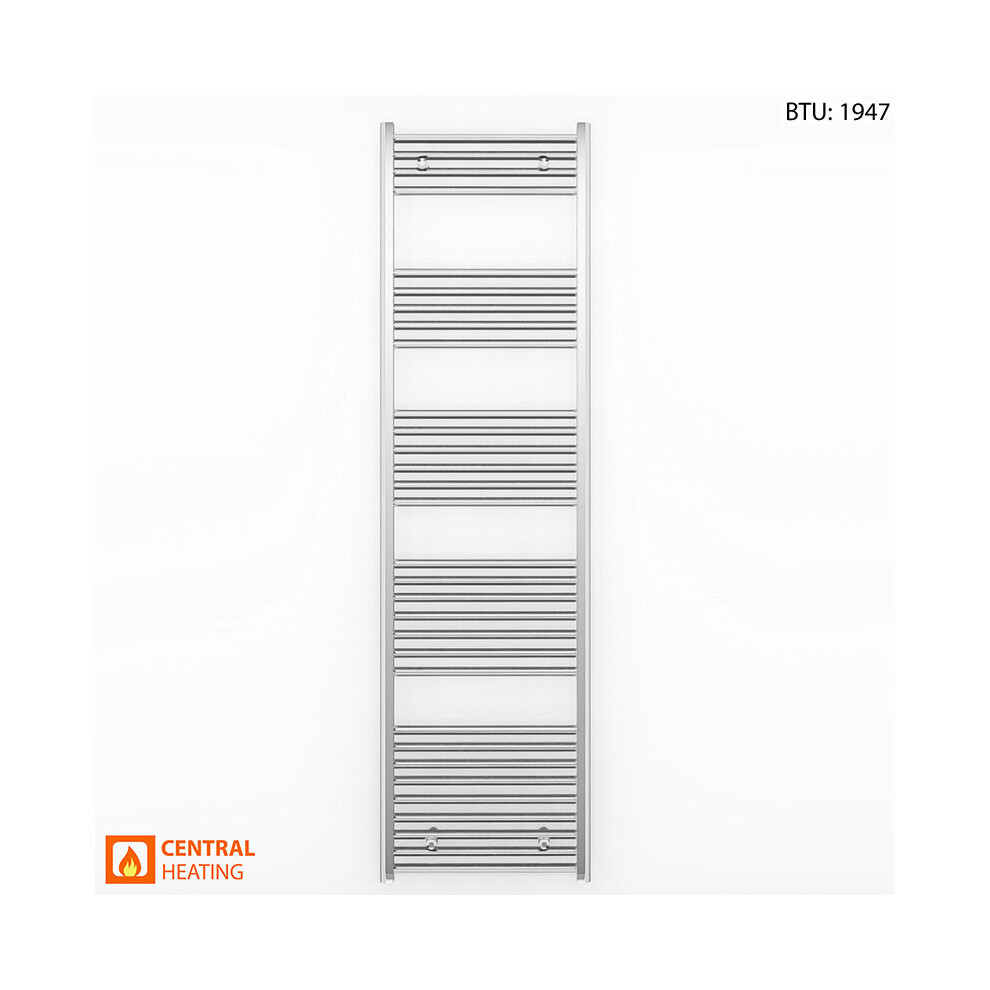 (500 X 1800 (Btu: 1947), Trv Chrome Straight Valves) 500Mm Wide Chrome Towel Rail Radiator With Valves 9028009409731