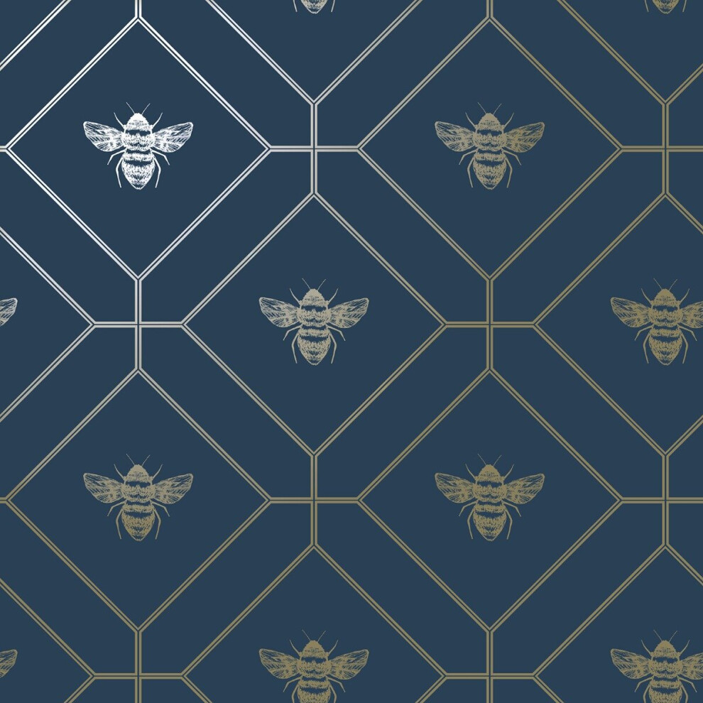 Honeycomb Bee Wallpaper Navy World Of Wallpaper 50401