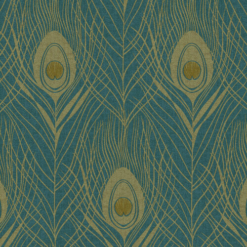 AS Creation Absolutely Chic Peacock Feather Wallpaper Blue AS Creation AS369712