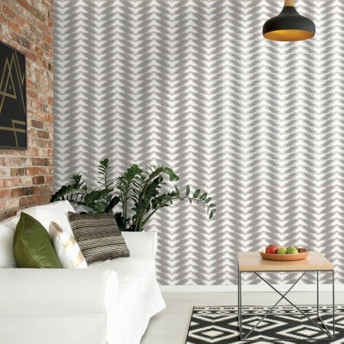 (Grey) Teton Geometric Wallpaper Holden 1