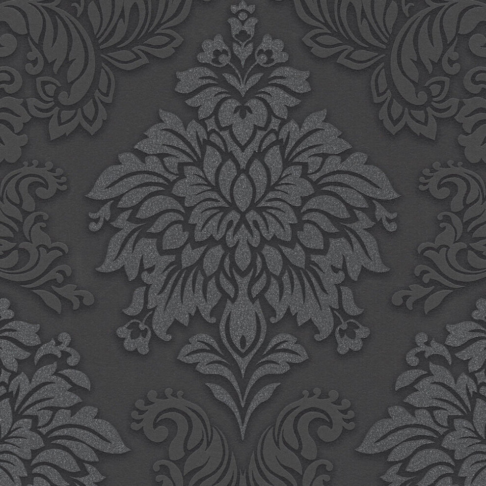 As Creation Lizzy London Baroque Damask Wallpaper Charcoal 36898-4