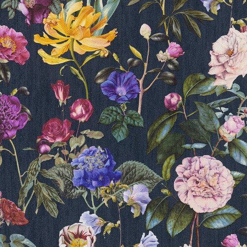 AS Creation Jette Flowers Wallpaper Navy AS Creation AS373364