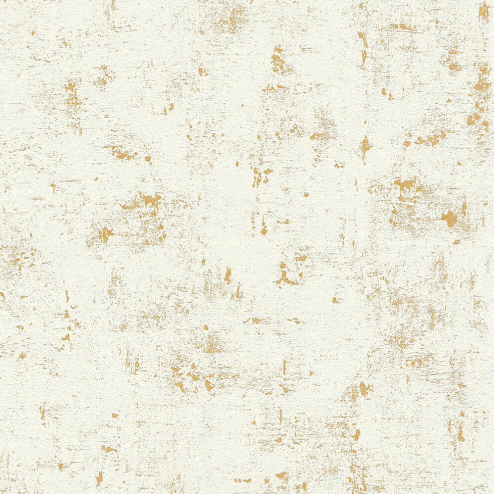 As Creation Industrial Concrete Wallpaper Metallic Gold / White As230775