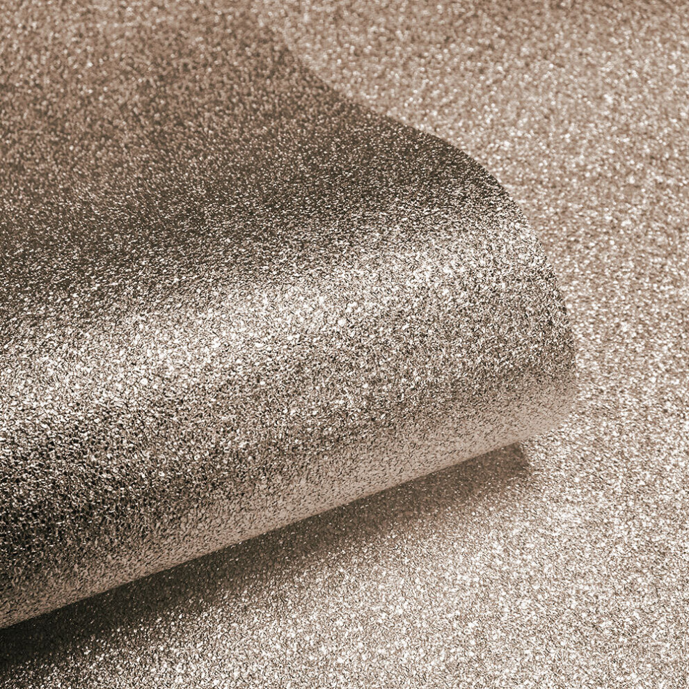 Muriva Textured Sparkle Glitter Effect Wallpaper Rose Gold 701379