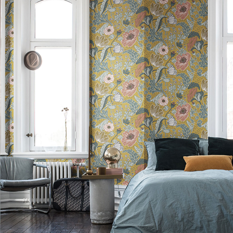 Apelviken Anemone Wallpaper Yellow Galerie 33002