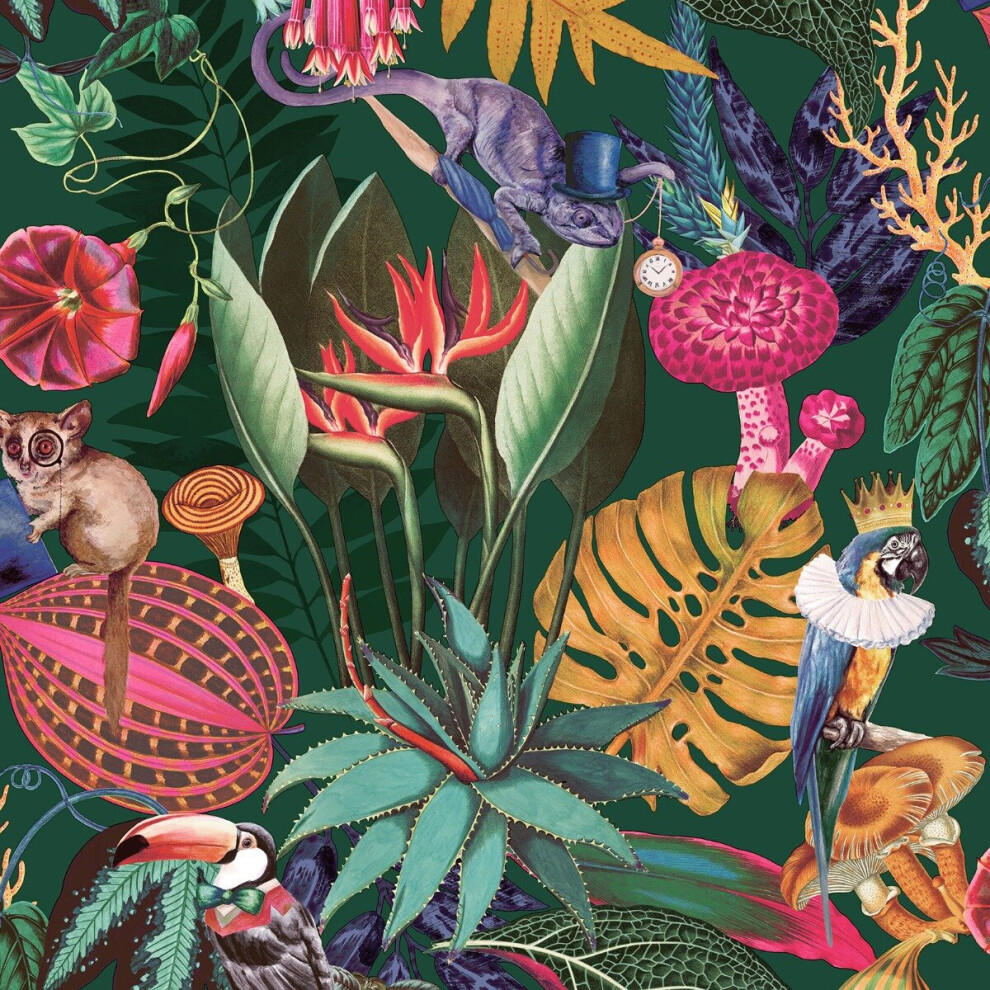 World Of Wallpaper Wonderland Tropical Wallpaper Emerald Holden Wow036 Green