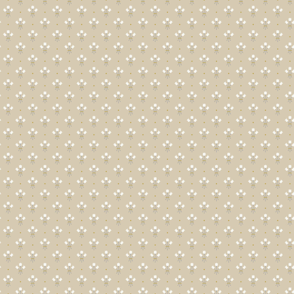 Apelviken Mini Tulip Motif Wallpaper Beige Galerie 33027 5901638002037