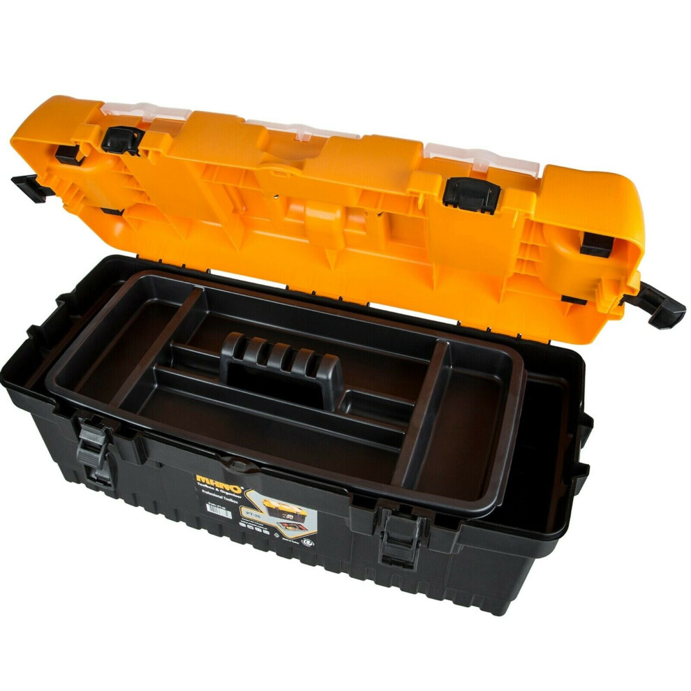 (Professional, 26" Tool Box) Large Plastic Toolboxes Chest Lockable Lid Inserts