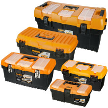 (Organiser CO, 18" Tool Box) Large Plastic Toolboxes Chest Lockable Lid Inserts