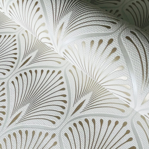 Layla Art Deco Wallpaper White GranDeco GV3101 on OnBuy