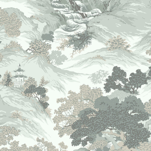 Crown (Green) Crown Archives Oriental Landscape Wallpaper