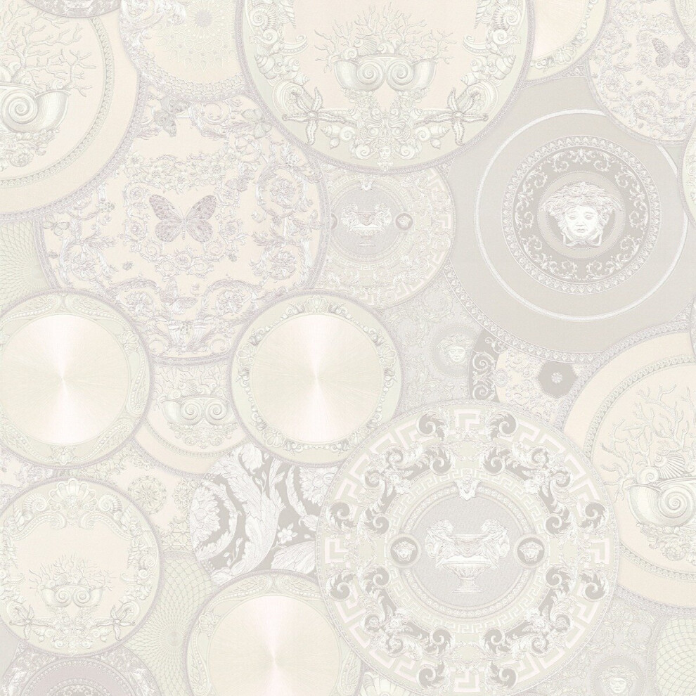 Versace Les Etoiles De La Mer Dish Wallpaper - White 34901-4 - 10m X 70cm