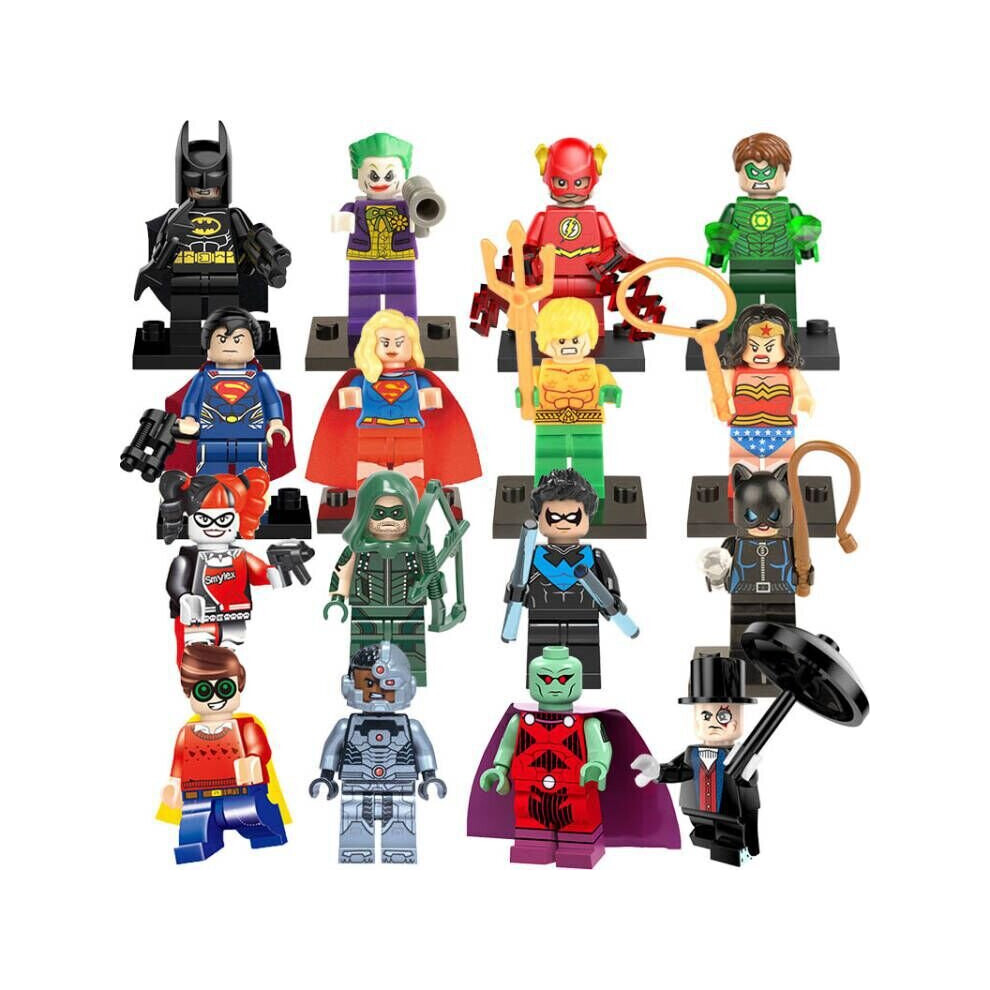 16PCS Marvel DC Superheroes Minifigures Toys Fit Lego