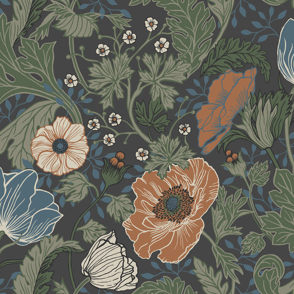 B&Q -  Apelviken Blue Green White Yellow Anemone Smooth Wallpaper - Image 4