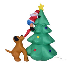 (Christmas Tree, EU) Giant Christmas Inflatable Santa Snowman Outdoor Yard Ornament Xmas Decorations