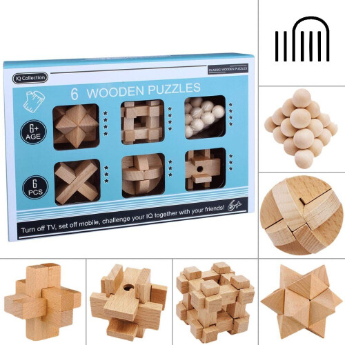 IQ Collection 6 Wooden Puzzle Set
