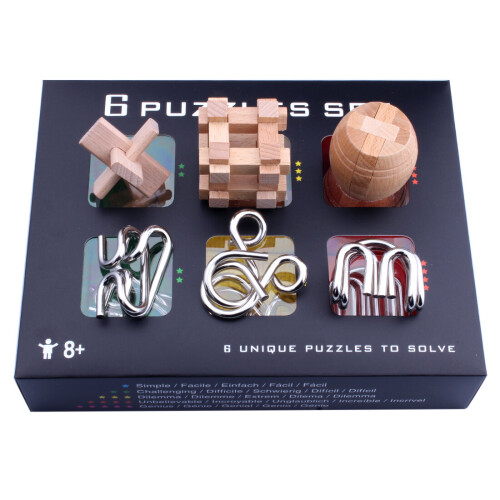 6 Wood and Metal Puzzles Set 1