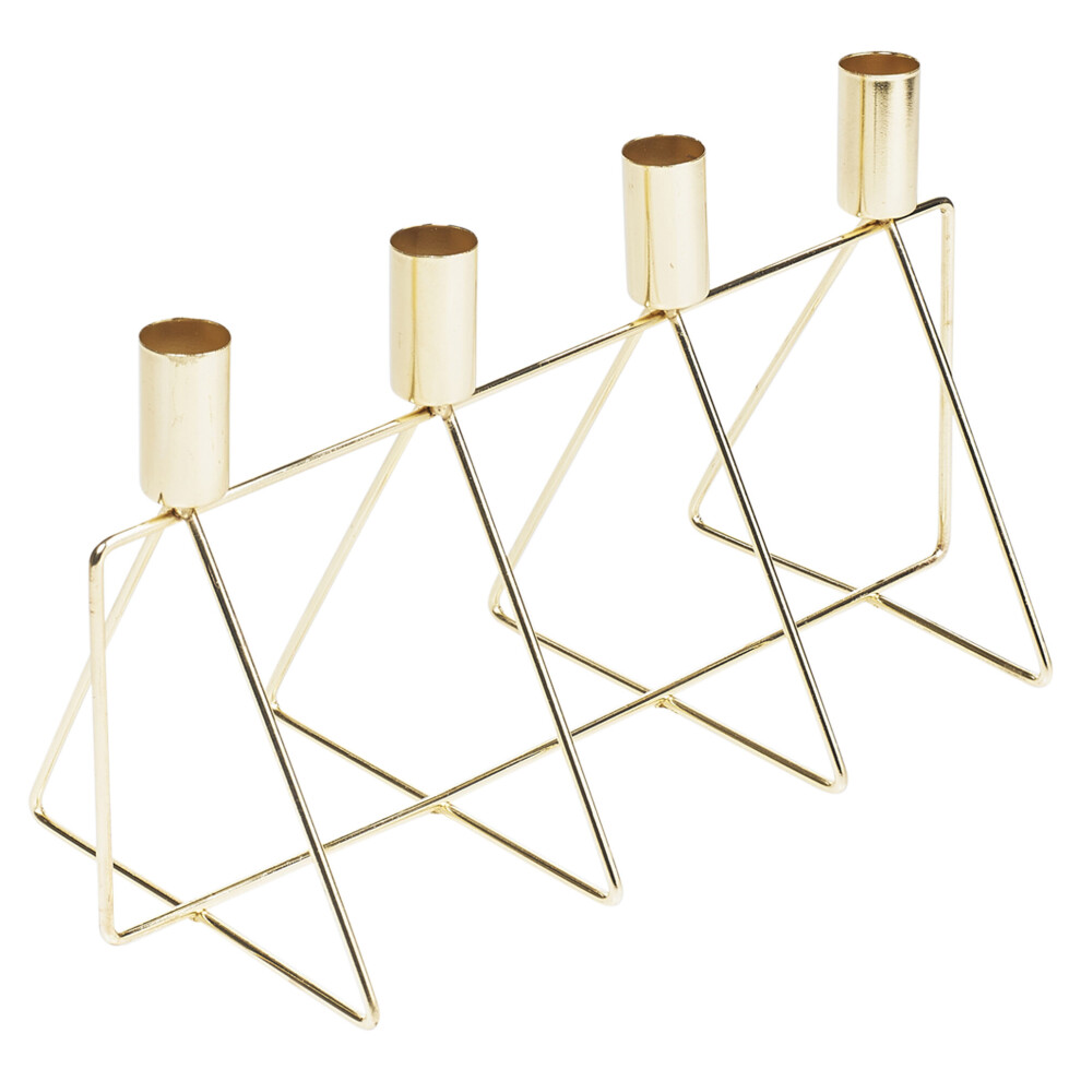Gold 4 stem Candle Holder Stand Ornament Wedding Tabletop Home & Christmas Décor
