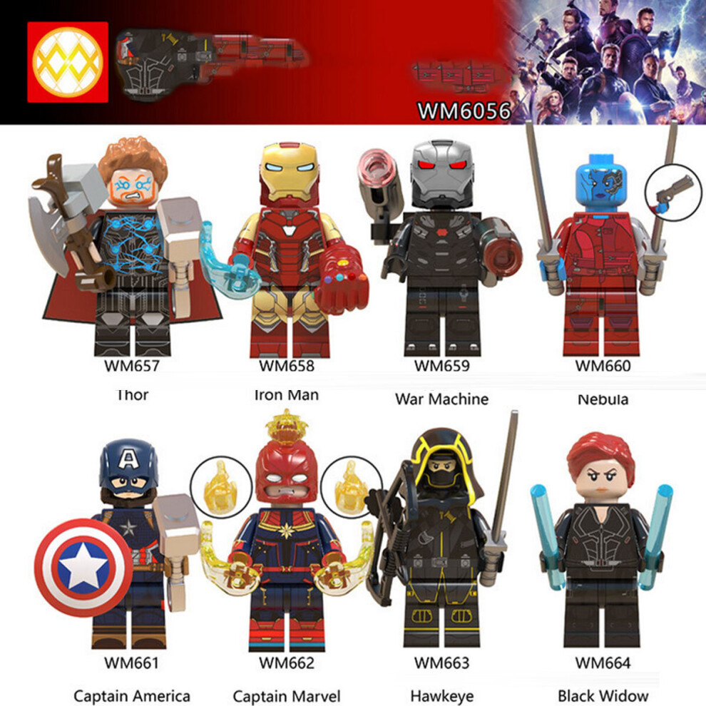 8PCS/SET Super hero Minifigure Building Blocks Fits Lego UK