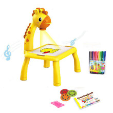 (yellow) Trace and Draw Projector Toy, Art Projector, Kids Drawing Board Projector Table, Painting Drawing Table Toddler Toy Educational Drawing Playset