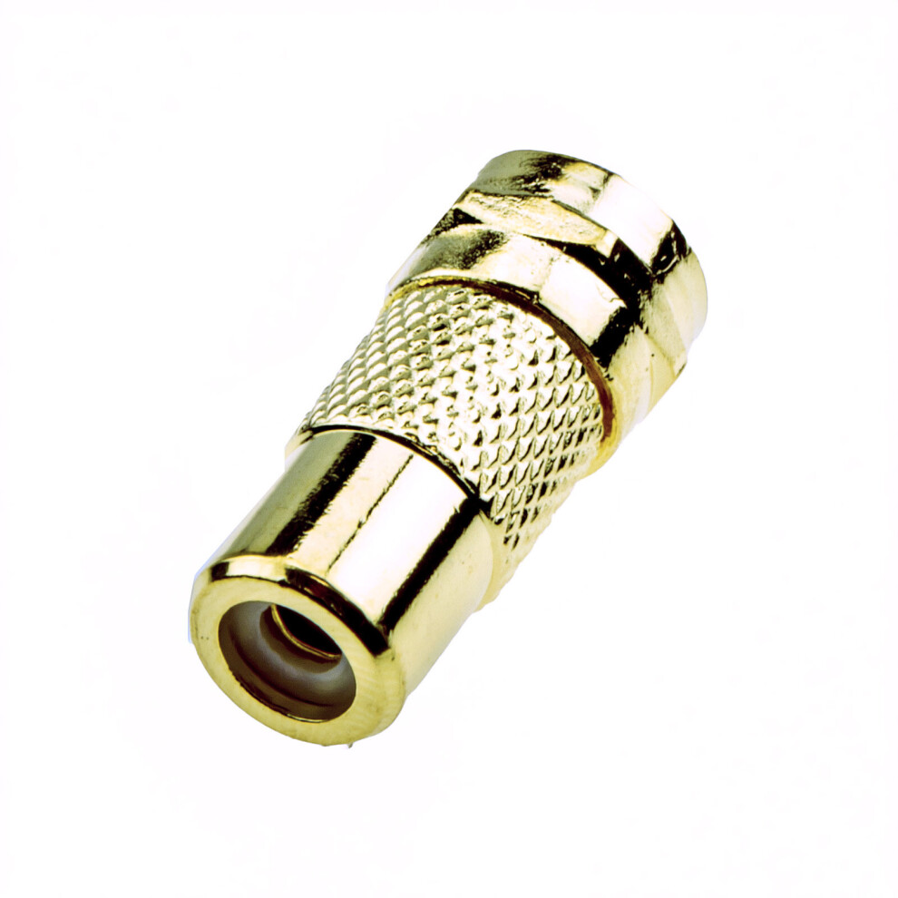 kenable Composite Phono Female Socket to F Type Screw On Male Plug Connection GOLD