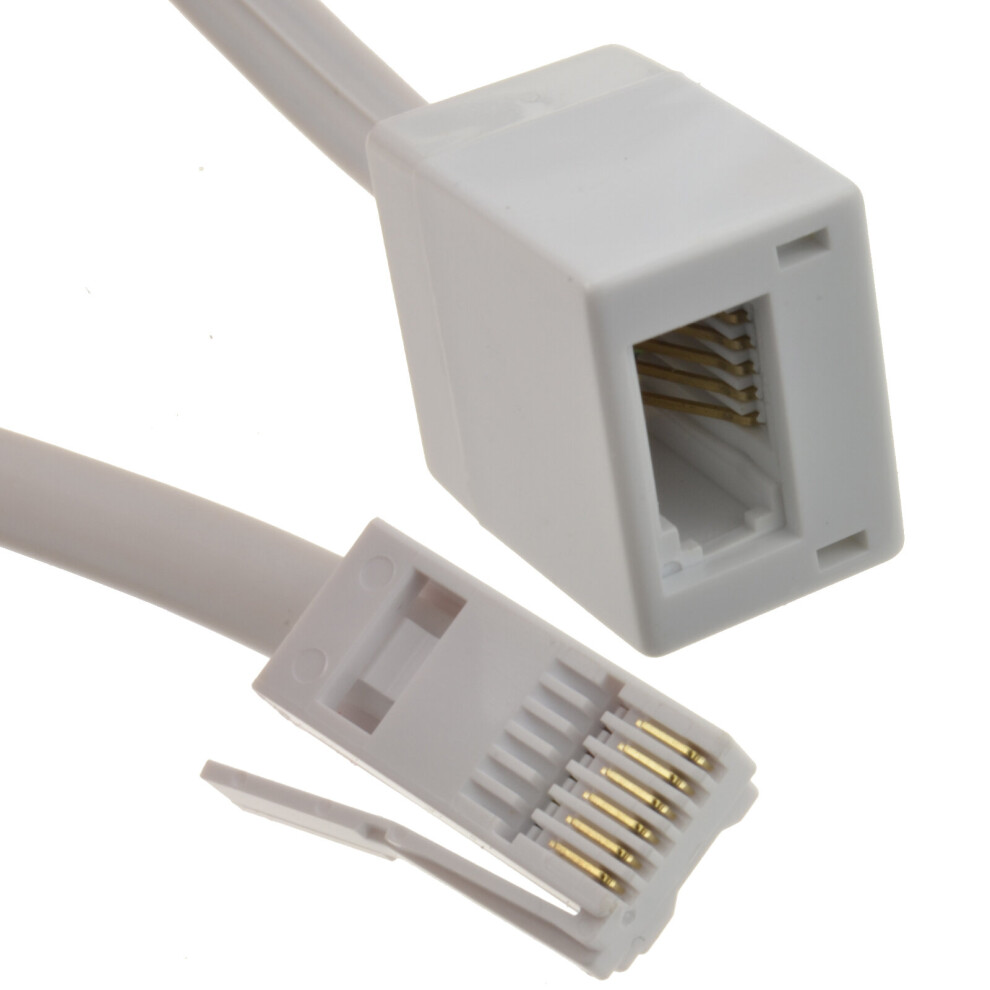 Kenable Bt Telephone Extension Lead For Office & Home Full 6 Wire Cable 20M