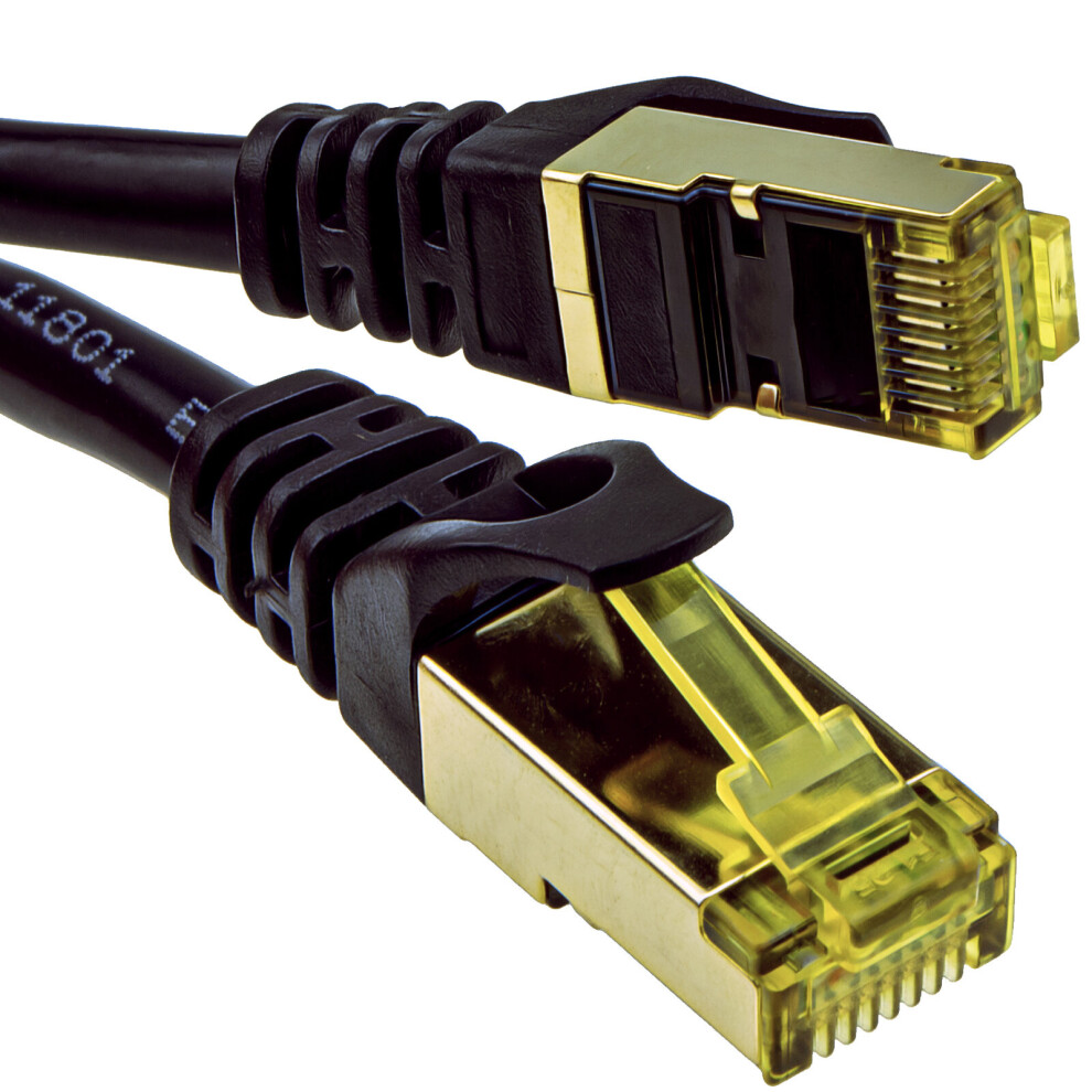 Kenable Black Cat7 600Mhz 10 Gigabit F/Ftp Shielded Rj45 Network Ethernet Cable 2M