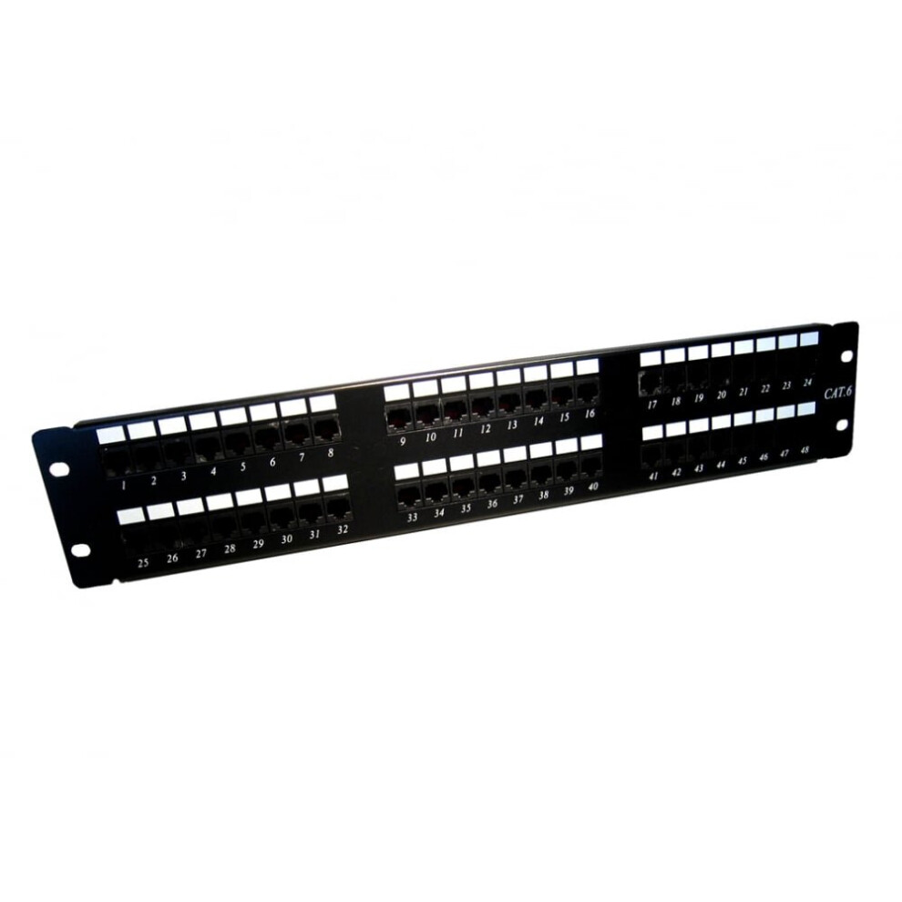 kenable Cat6 Cat 6 RJ45 Patch Panel Rack Mountable 2U 48 Port