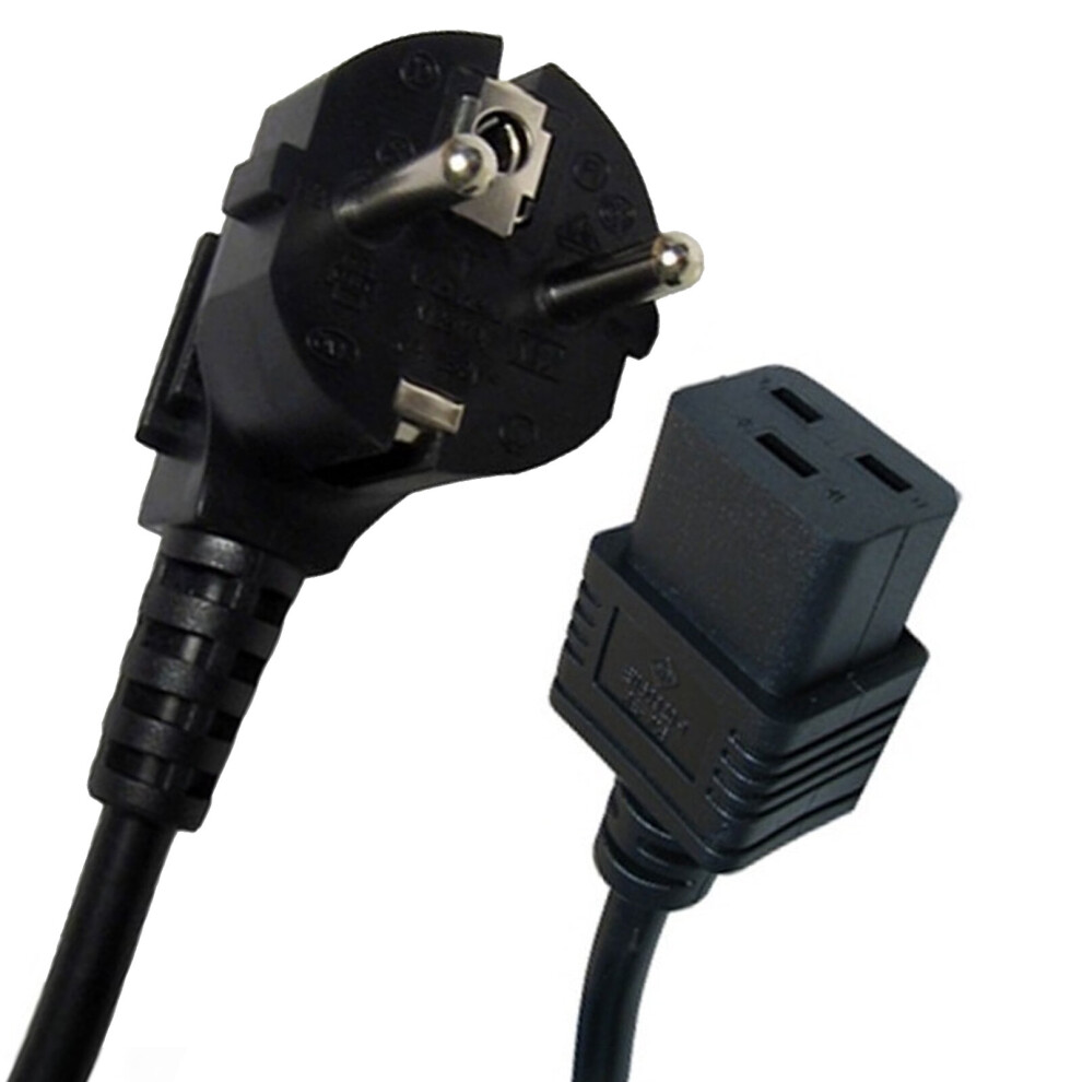 Kenable Schuko 2 Pin Euro Plug To Iec C19 16Amp Mains Cable Power Lead 2M