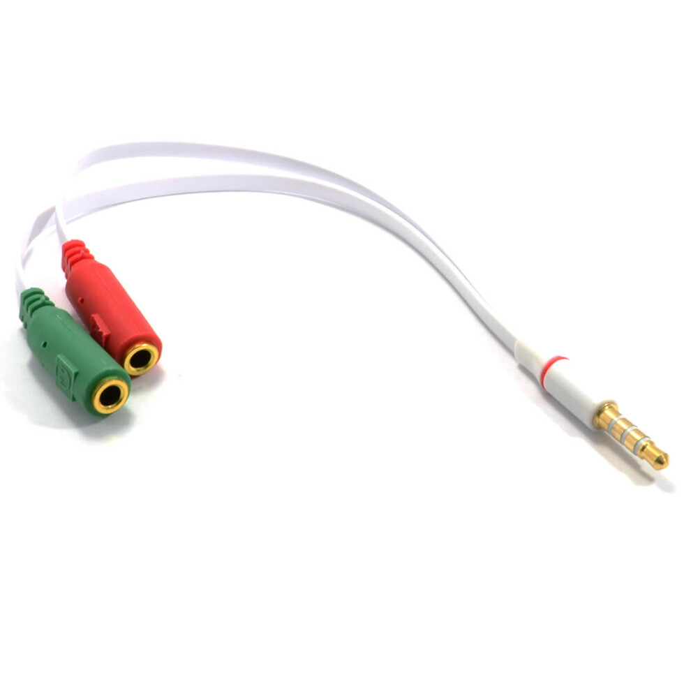 kenable Headphone with Mic TRRS Converter 2 x 3.5mm Sockets to 3.5mm 4 Pole